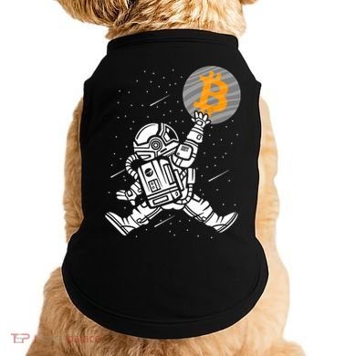 Cryptocurrency Bitcoin Space Moon Funny Doggie Tank