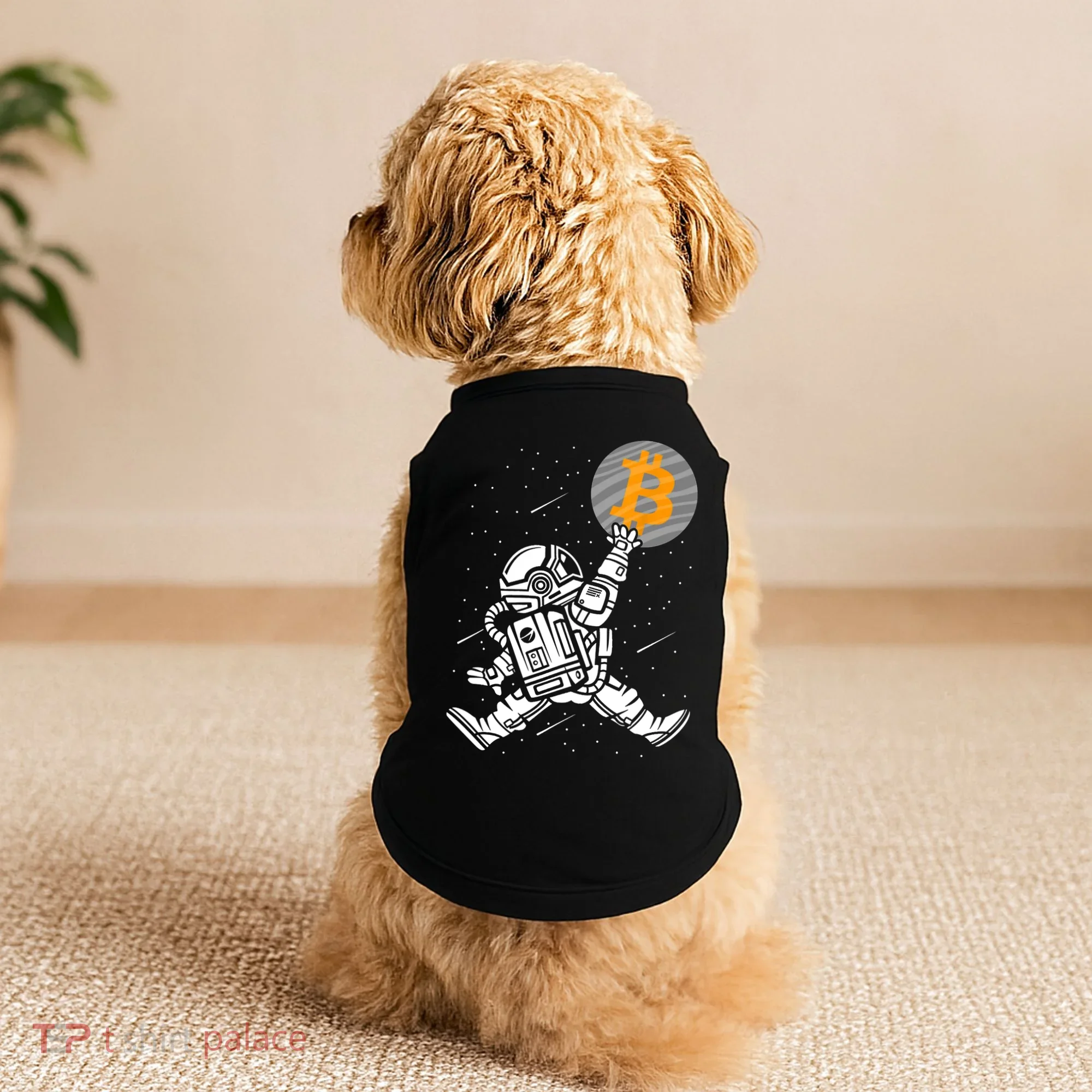 Cryptocurrency Bitcoin Space Moon Funny Doggie Tank