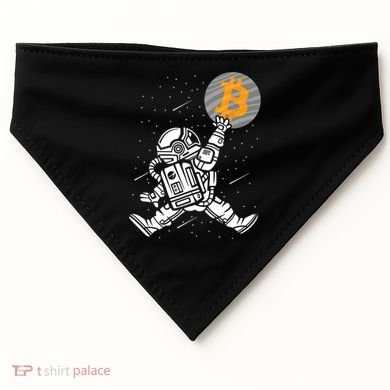 Cryptocurrency Bitcoin Space Moon Funny USA-Made Doggie Bandana