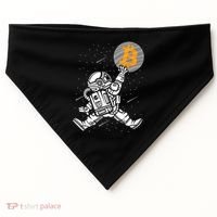 Cryptocurrency Bitcoin Space Moon Funny USA-Made Doggie Bandana thumb 0