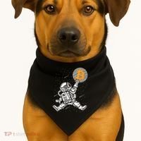 Cryptocurrency Bitcoin Space Moon Funny USA-Made Doggie Bandana thumb 1