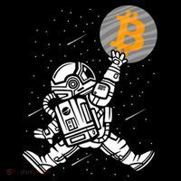 Cryptocurrency Bitcoin Space Moon Funny Long Sleeve Shirt thumb 2
