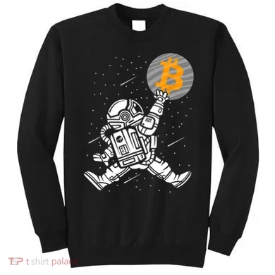 Cryptocurrency Bitcoin Space Moon Funny Sweatshirt