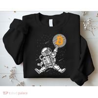 Cryptocurrency Bitcoin Space Moon Funny Sweatshirt thumb 2