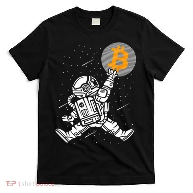 Cryptocurrency Bitcoin Space Moon Funny T-Shirt