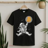 Cryptocurrency Bitcoin Space Moon Funny T-Shirt thumb 2