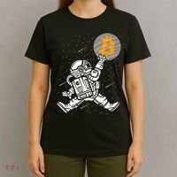 Cryptocurrency Bitcoin Space Moon Funny T-Shirt thumb 4