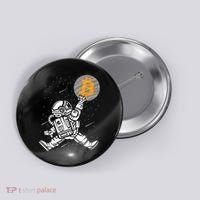 Cryptocurrency Bitcoin Space Moon Funny Button thumb 0
