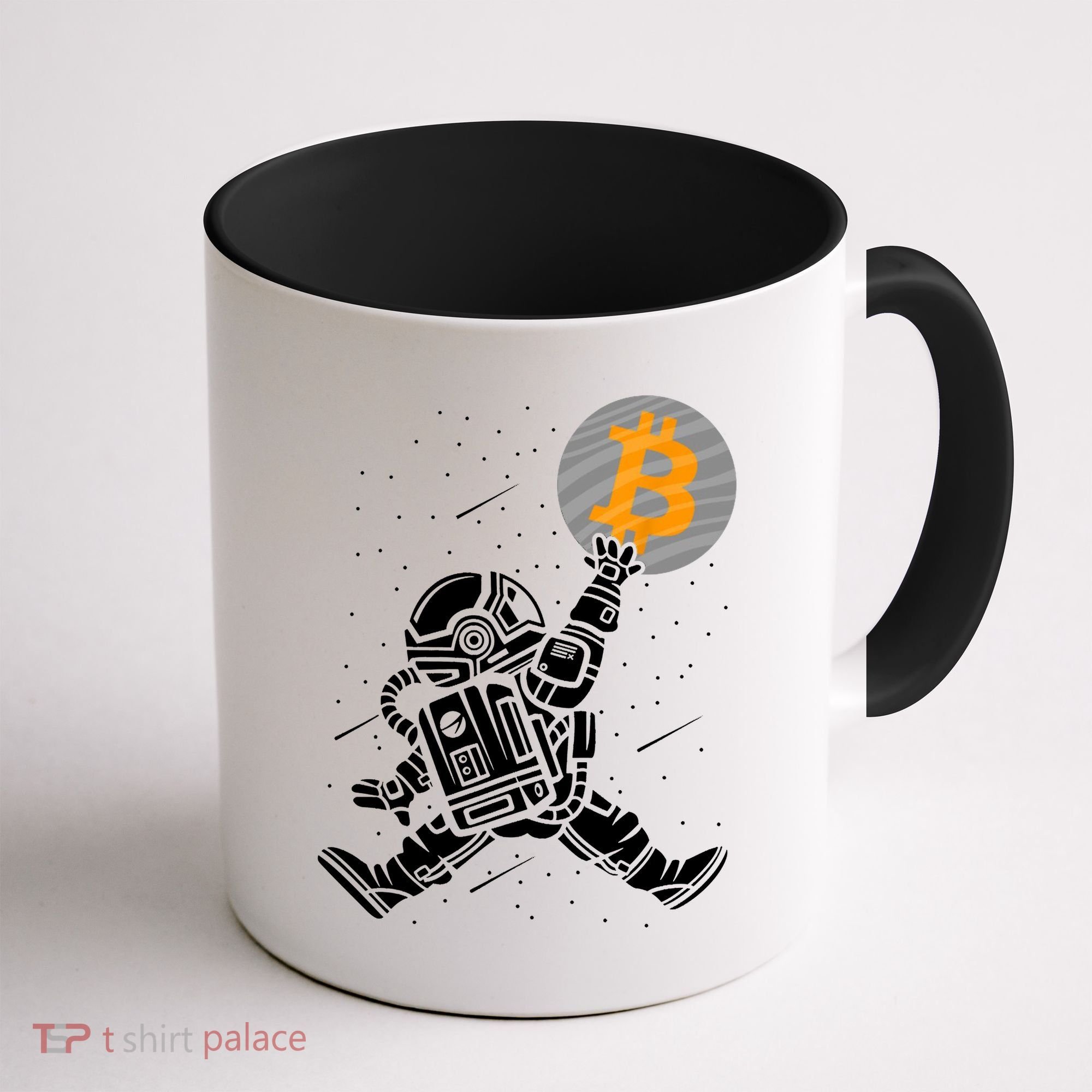 Cryptocurrency Bitcoin Space Moon Funny Coffee Mug