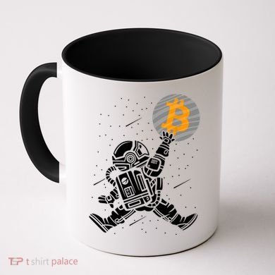 Cryptocurrency Bitcoin Space Moon Funny Coffee Mug