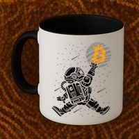 Cryptocurrency Bitcoin Space Moon Funny Coffee Mug thumb 2