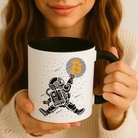 Cryptocurrency Bitcoin Space Moon Funny Coffee Mug thumb 3