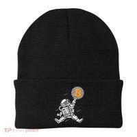 Cryptocurrency Bitcoin Space Moon Funny Beanie thumb 0