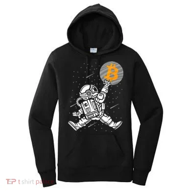Cryptocurrency Bitcoin Space Moon Funny Women's Hoodie