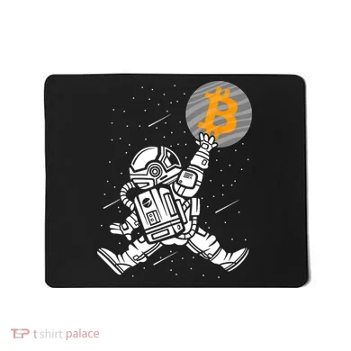 Cryptocurrency Bitcoin Space Moon Funny Mousepad