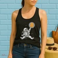 Cryptocurrency Bitcoin Space Moon Funny Women's Tank Top thumb 2
