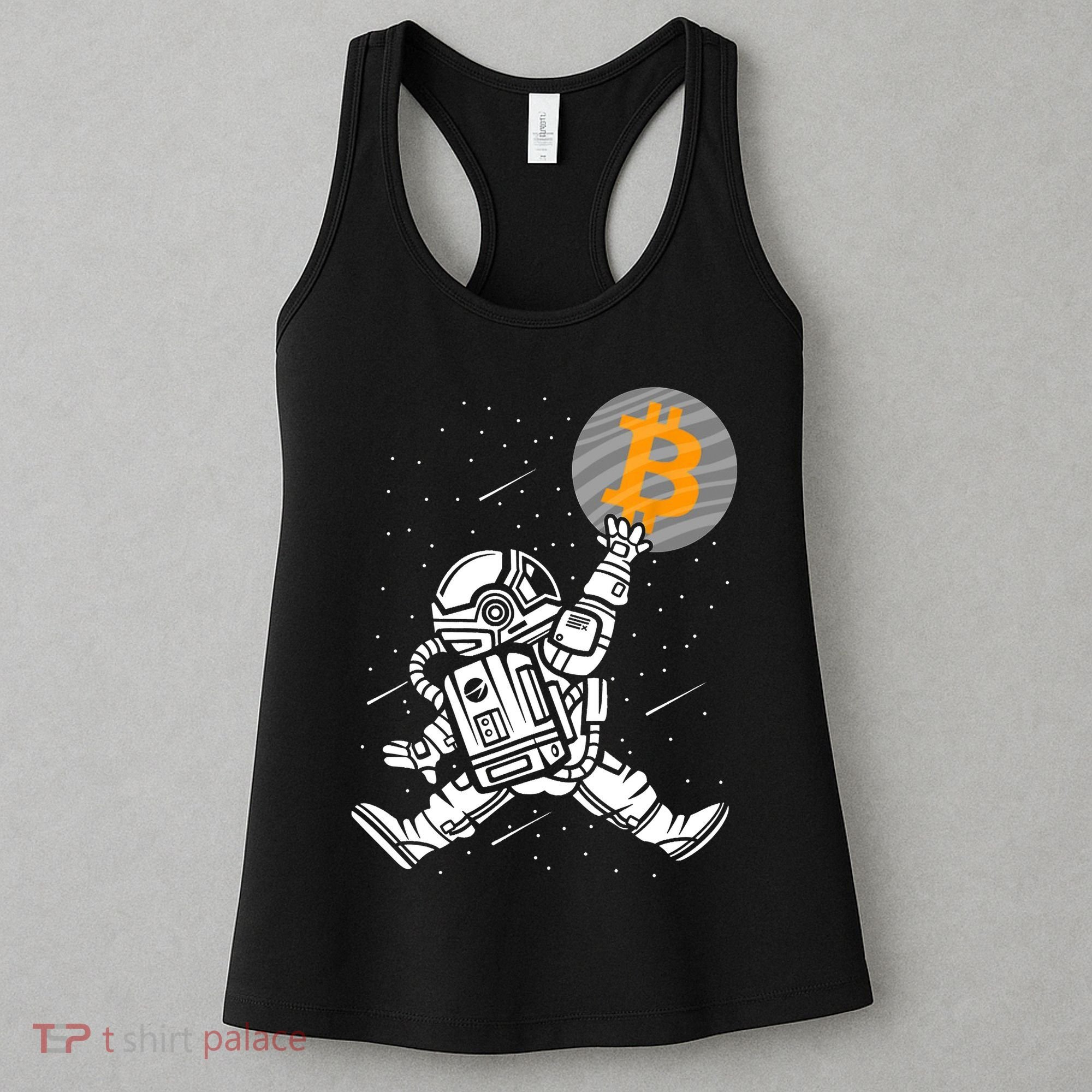 Cryptocurrency Bitcoin Space Moon Funny Women's Tank Top