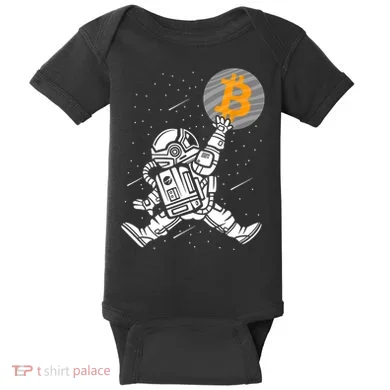 Cryptocurrency Bitcoin Space Moon Funny Baby Bodysuit