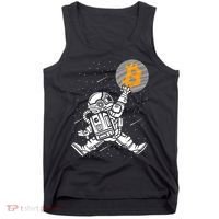 Cryptocurrency Bitcoin Space Moon Funny Tank Top thumb 0