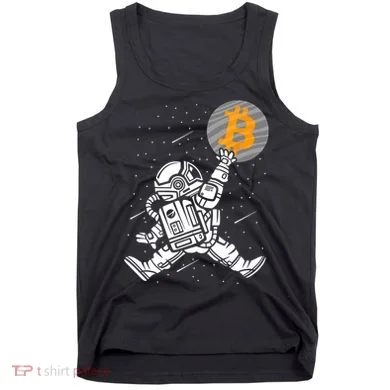 Cryptocurrency Bitcoin Space Moon Funny Tank Top