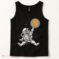 Cryptocurrency Bitcoin Space Moon Funny Tank Top thumb 2