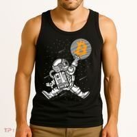 Cryptocurrency Bitcoin Space Moon Funny Tank Top thumb 3
