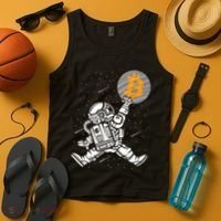 Cryptocurrency Bitcoin Space Moon Funny Tank Top thumb 4