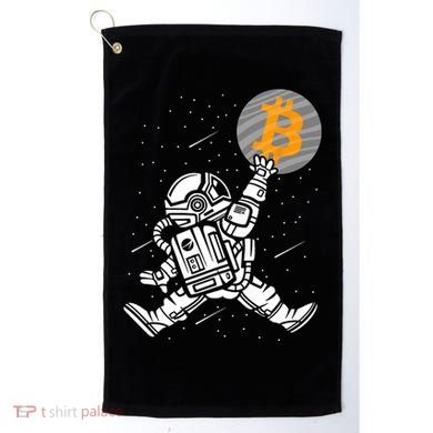 Cryptocurrency Bitcoin Space Moon Funny Golf Towel