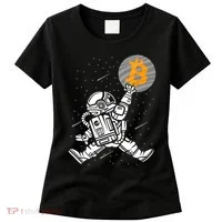 Cryptocurrency Bitcoin Space Moon Funny Women's T-Shirt thumb 0