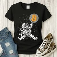 Cryptocurrency Bitcoin Space Moon Funny Women's T-Shirt thumb 3