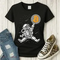 Cryptocurrency Bitcoin Space Moon Funny Women's T-Shirt thumb 3