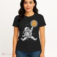 Cryptocurrency Bitcoin Space Moon Funny Women's T-Shirt thumb 4