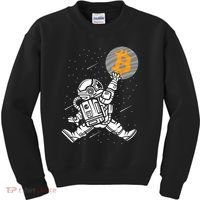 Cryptocurrency Bitcoin Space Moon Funny Kids Sweatshirt thumb 0