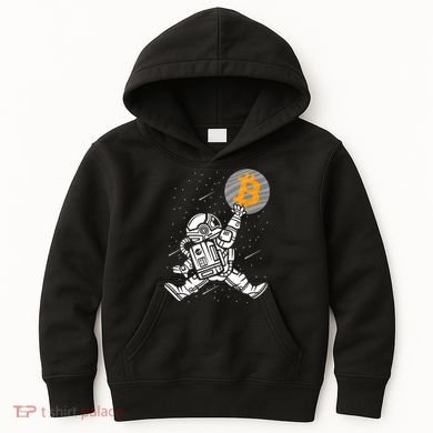 Cryptocurrency Bitcoin Space Moon Funny Kids Hoodie