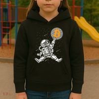 Cryptocurrency Bitcoin Space Moon Funny Kids Hoodie thumb 3