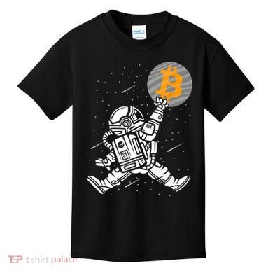 Cryptocurrency Bitcoin Space Moon Funny Kids T-Shirt
