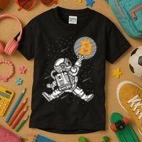 Cryptocurrency Bitcoin Space Moon Funny Kids T-Shirt thumb 3