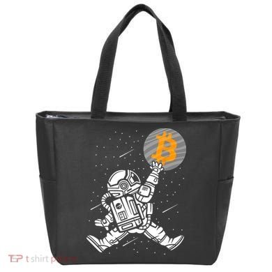 Cryptocurrency Bitcoin Space Moon Funny Tote Bag