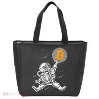 Cryptocurrency Bitcoin Space Moon Funny Tote Bag thumb 0