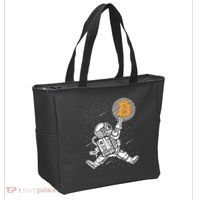 Cryptocurrency Bitcoin Space Moon Funny Tote Bag thumb 2