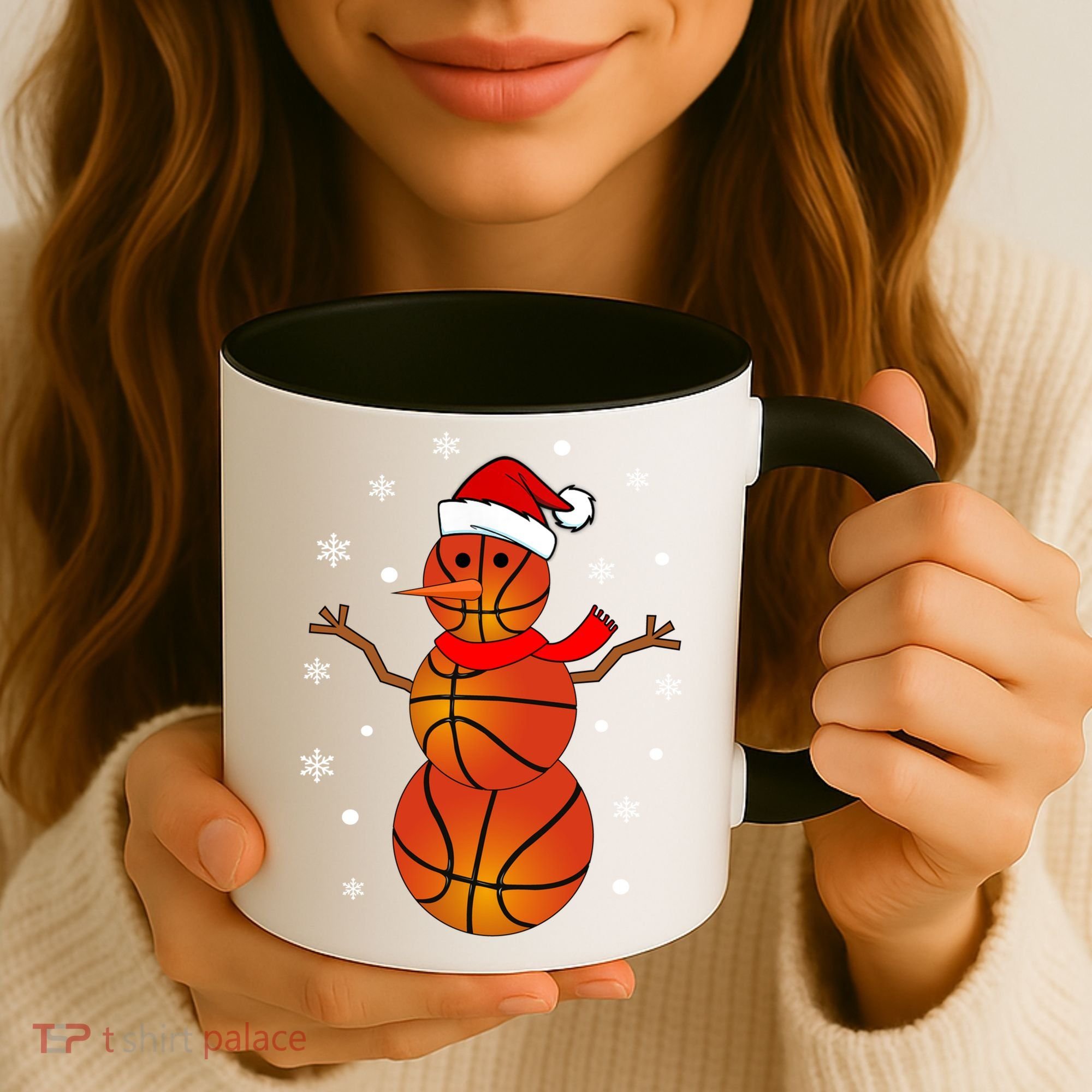 Christmas Basketball Snow Gift Basketball Christmas Gift Coffee Mug
