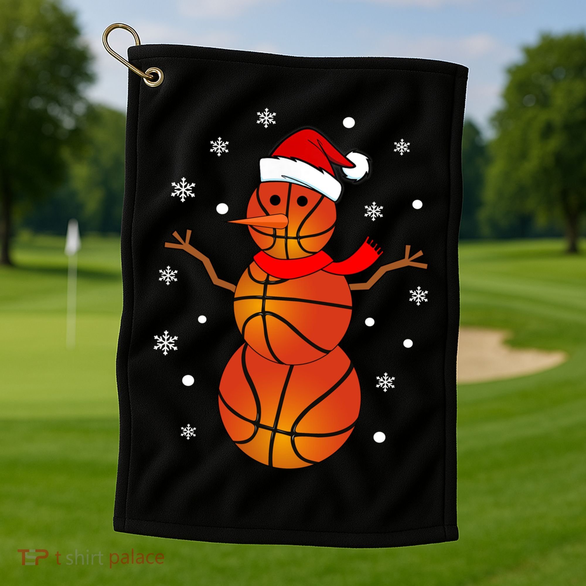 Christmas Basketball Snow Gift Basketball Christmas Gift Golf Towel