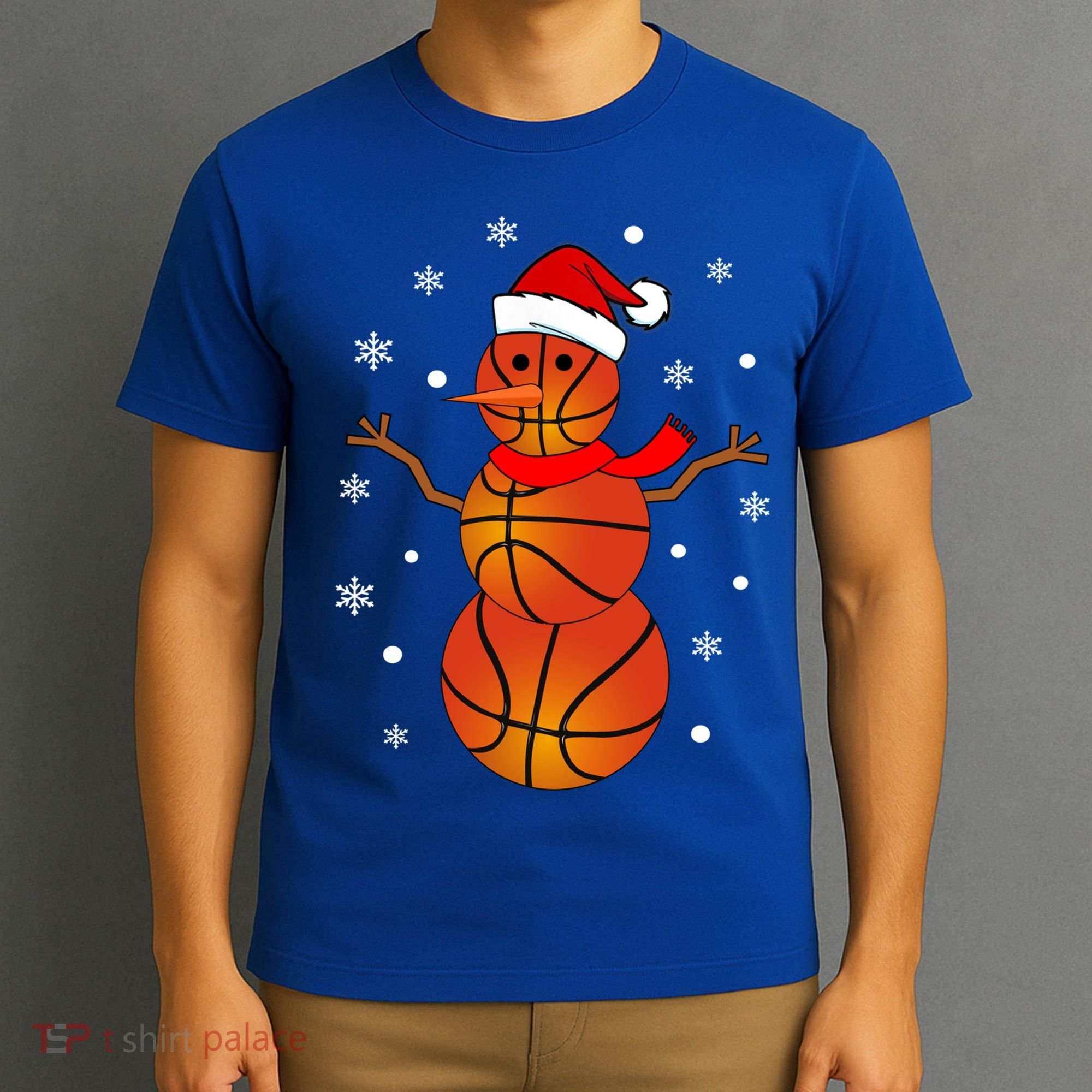 Christmas Basketball Snow Gift Basketball Christmas Gift T-Shirt