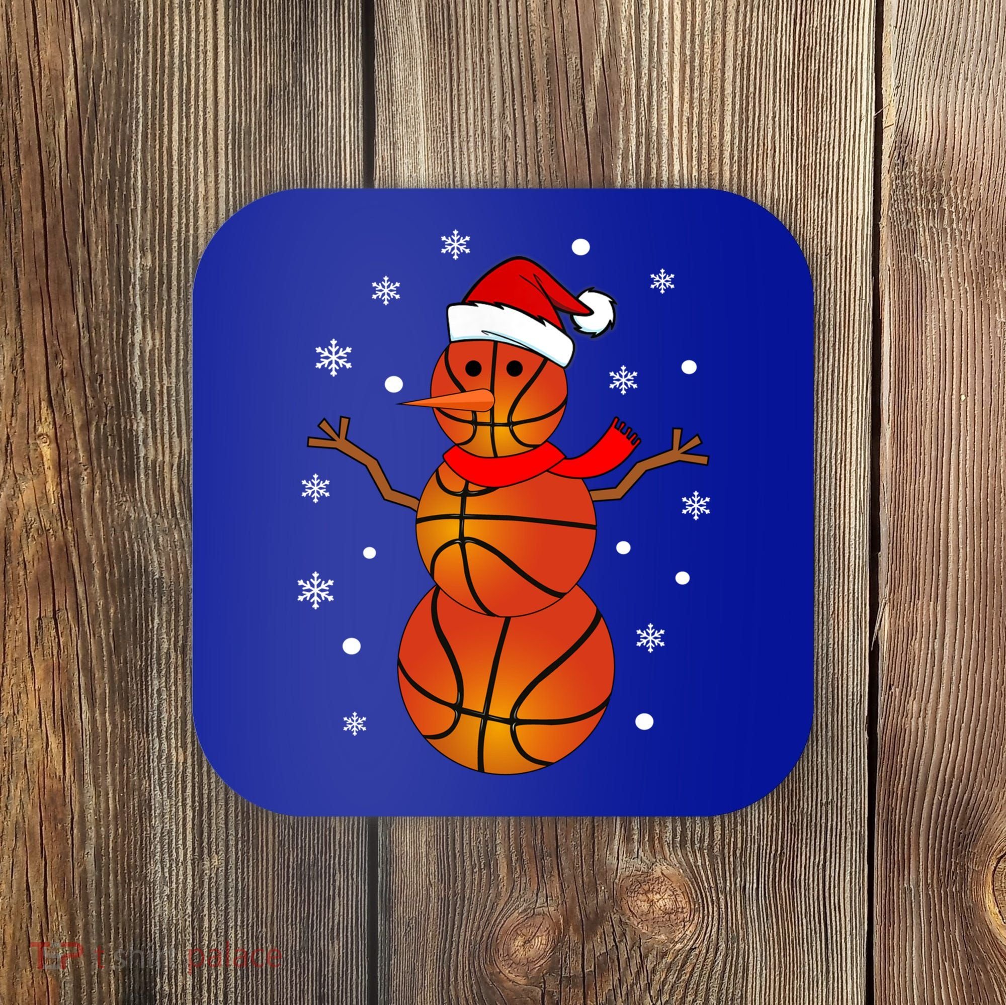 Christmas Basketball Snow Gift Basketball Christmas Gift Coaster