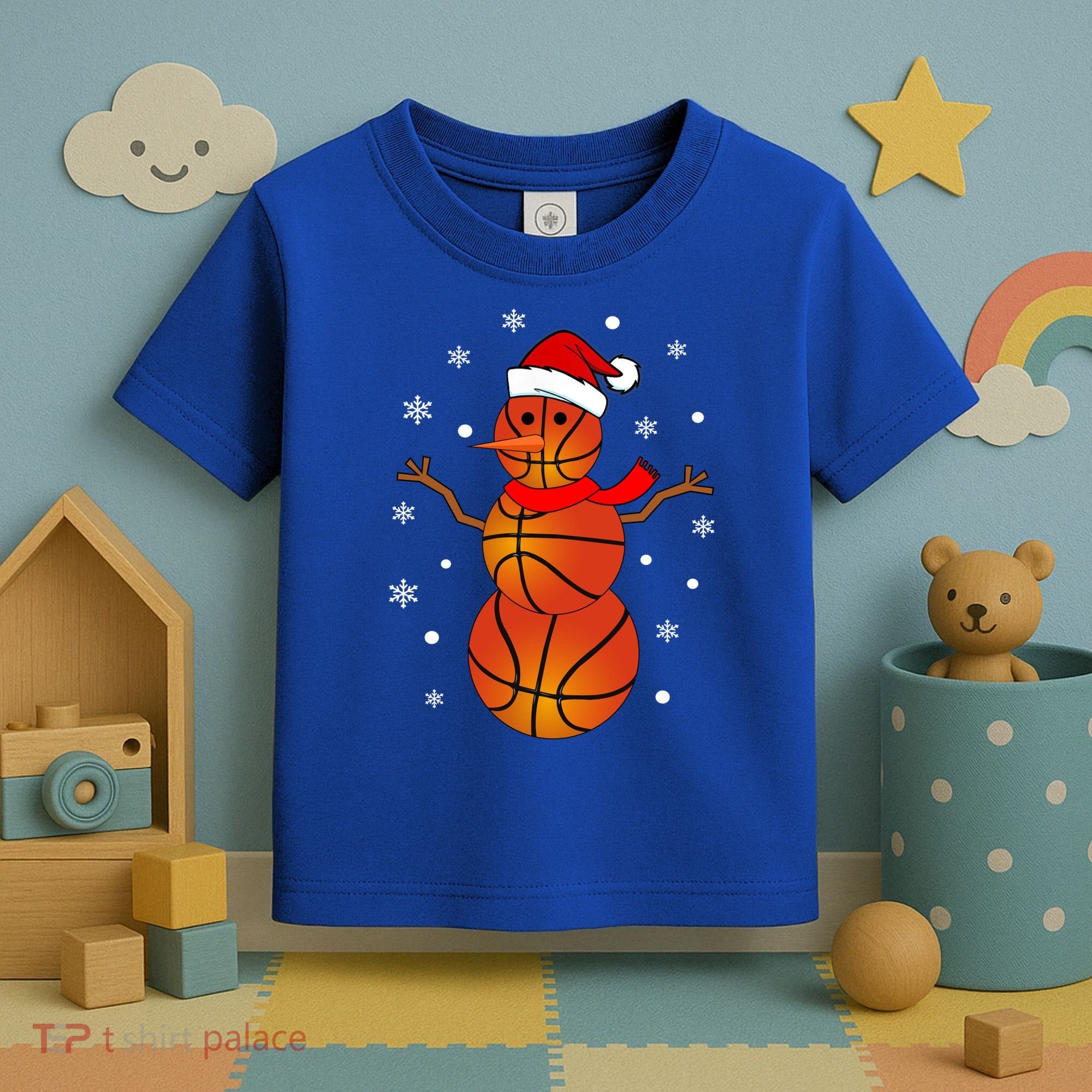 Christmas Basketball Snow Gift Basketball Christmas Gift Toddler T-Shirt
