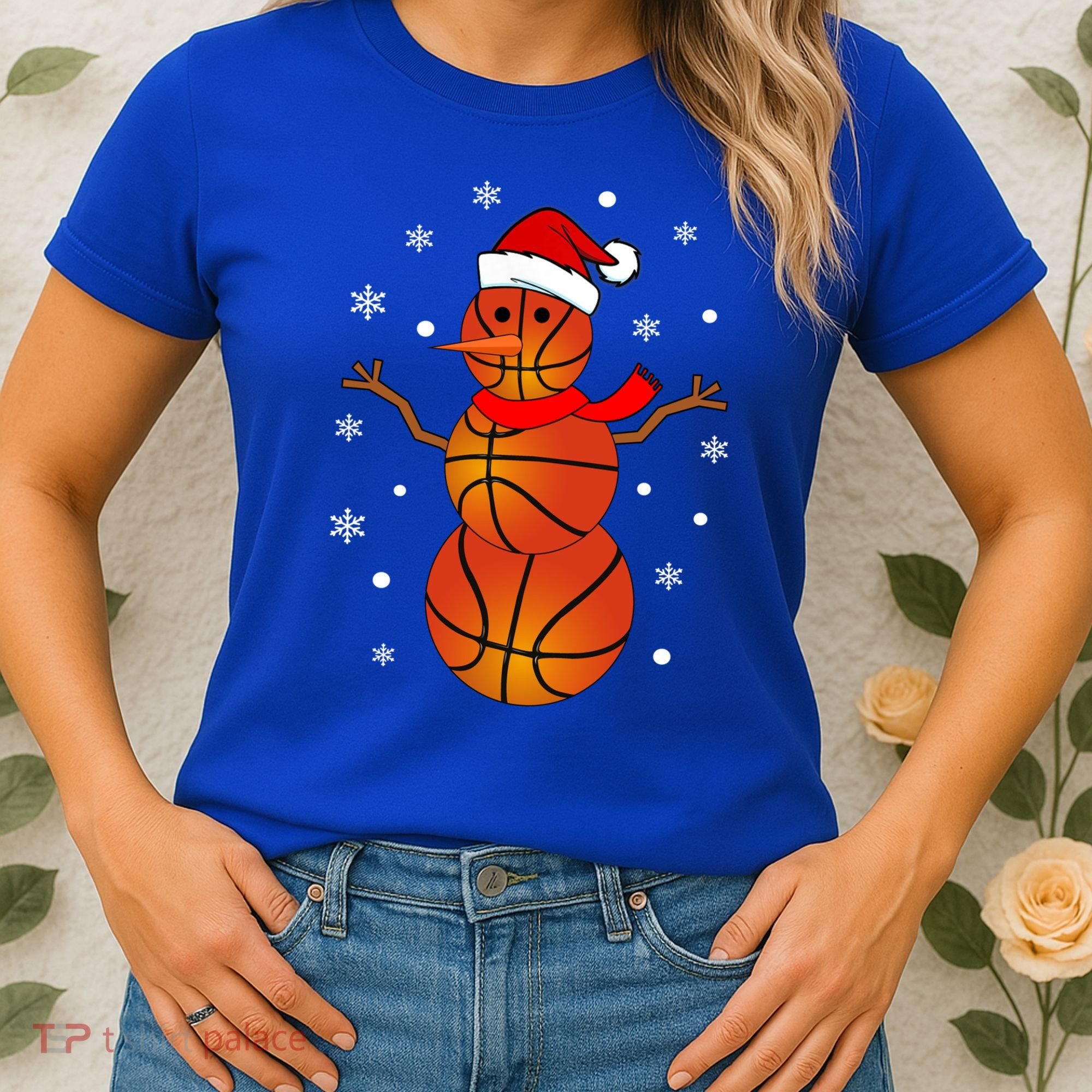 Christmas Basketball Snow Gift Basketball Christmas Gift Women's T-Shirt