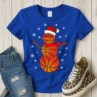 Christmas Basketball Snow Gift Basketball Christmas Gift Women's T-Shirt thumb 3