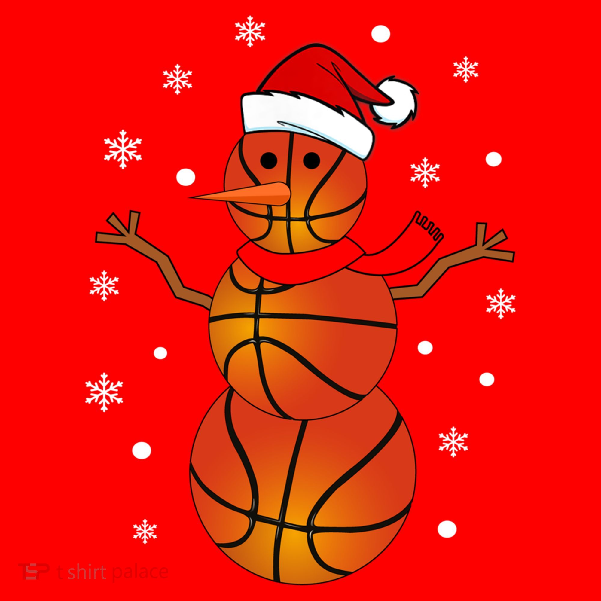 Christmas Basketball Snow Gift Basketball Christmas Gift Santa Hat