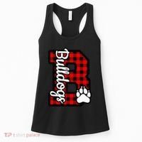 Cheer Bulldogs School Sports Fan Team Spirit Buffalo Plaid Women's Tank Top thumb 0