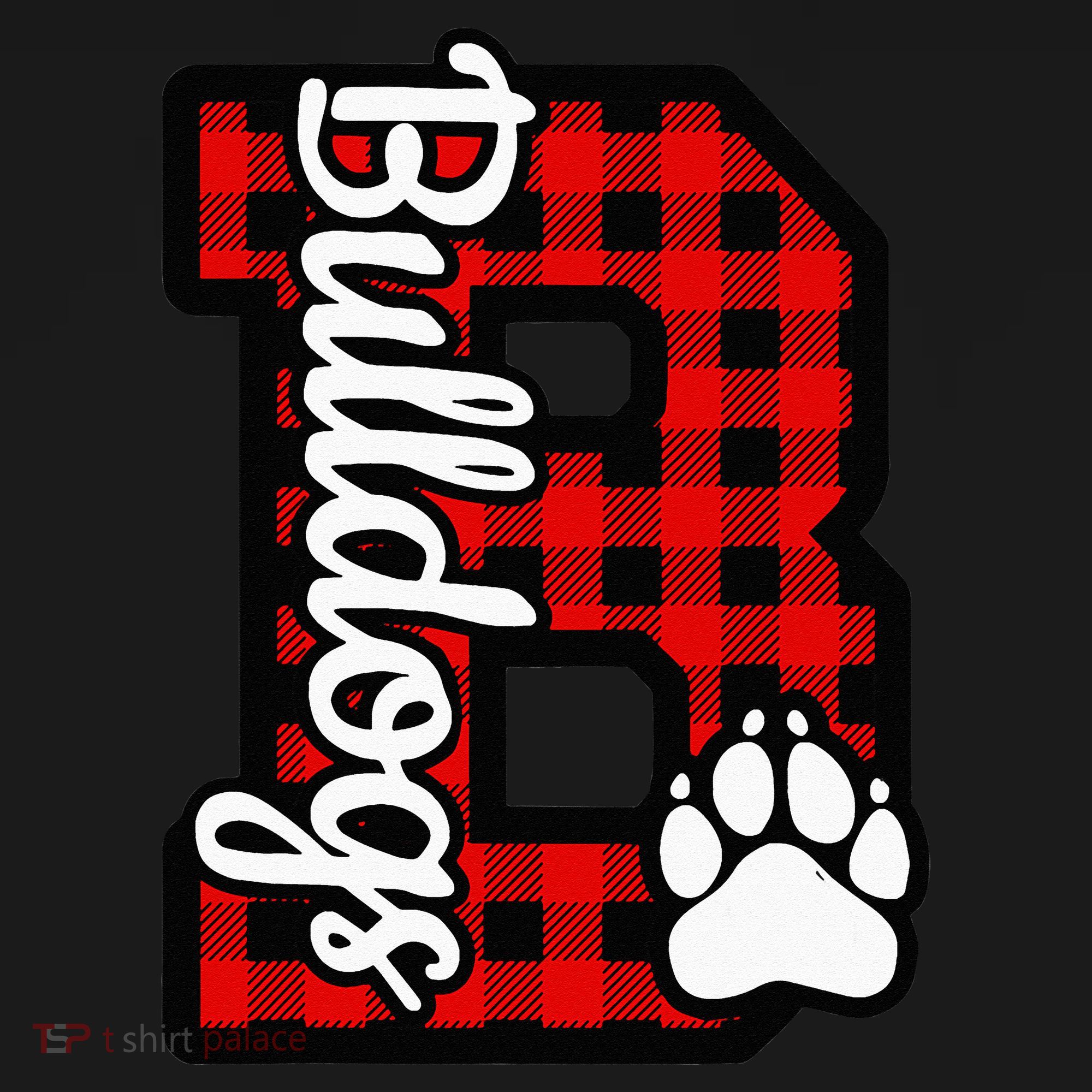 Cheer Bulldogs School Sports Fan Team Spirit Buffalo Plaid Women's Tank Top